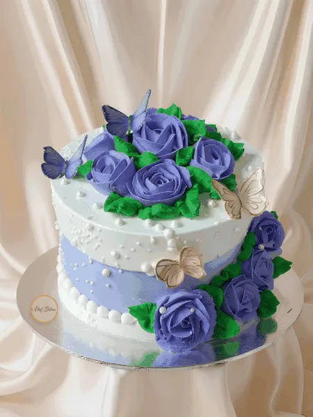 Purple Rose Butterfly Cake