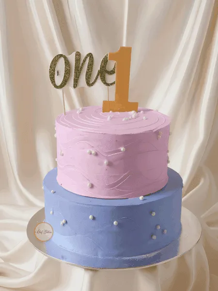 Pastel 1st Birthday Cake