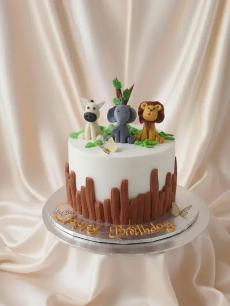 Safari Animal Theme Cake