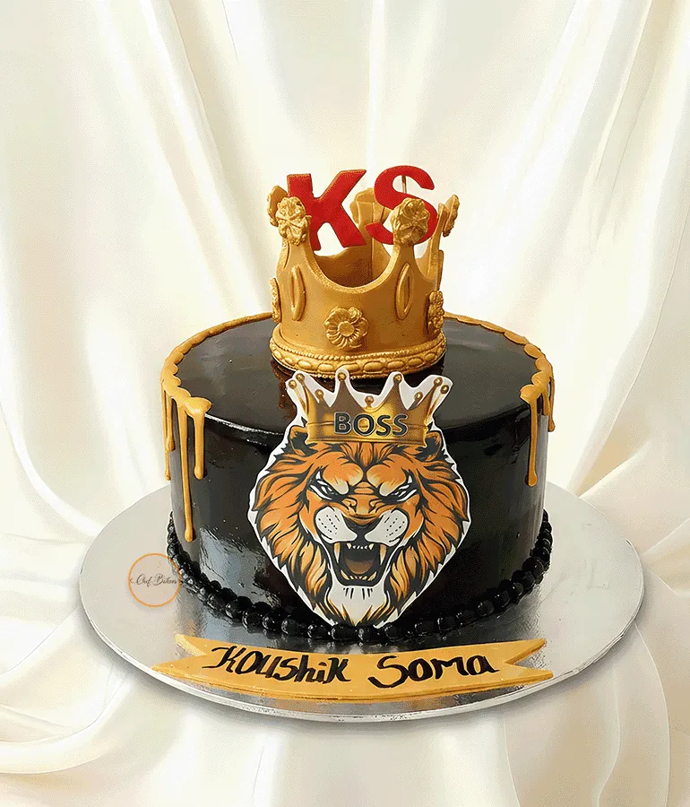 Boss Lion Crown Cake