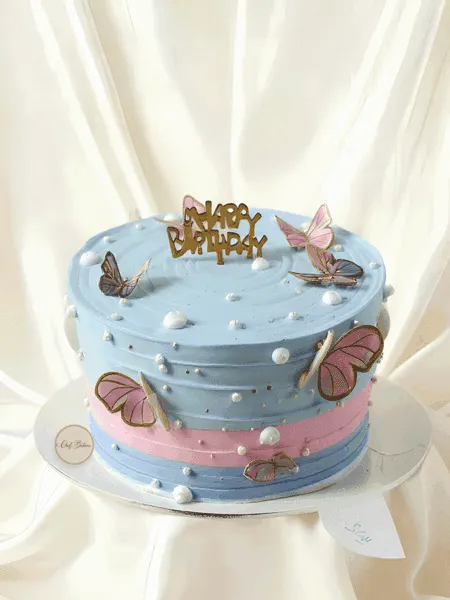 Pastel Butterfly Birthday Cake