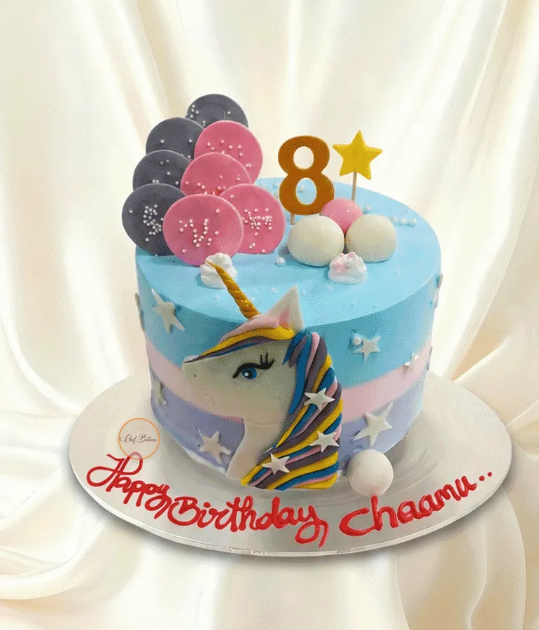 Unicorn Balloon Theme Cake